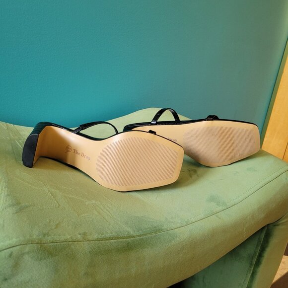 NEW The Drop Avery Square-toe Sandals in Black Faux Croc - Size 8.5 - Picture 4 of 5